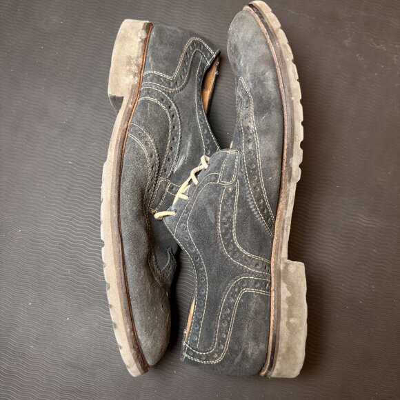 Public Opinion Men's Black Suede Wingtip Brogue Oxford Shoes US 14M - Picture 5 of 5